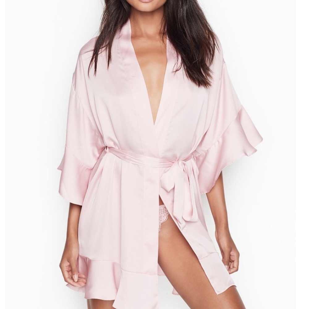 Victorias Secret Flounce Silk Kimono